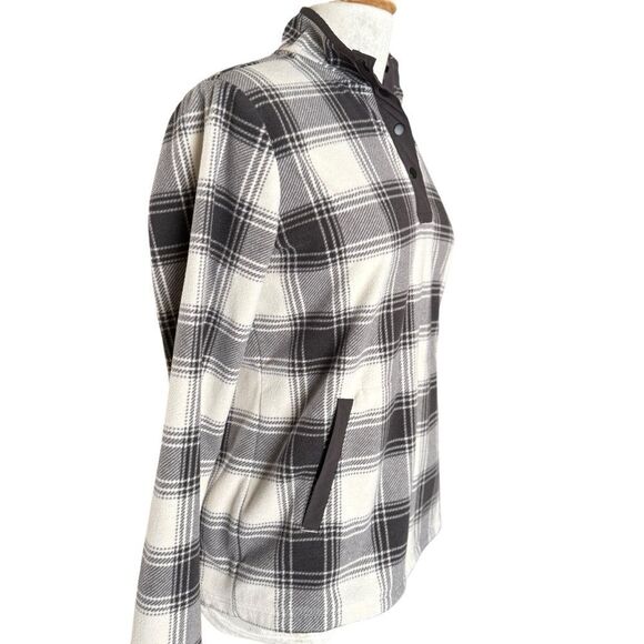 Duluth Sweater Womens Medium Black Plaid Pullover Fleece Pockets Casual Outdoor - Picture 4 of 9